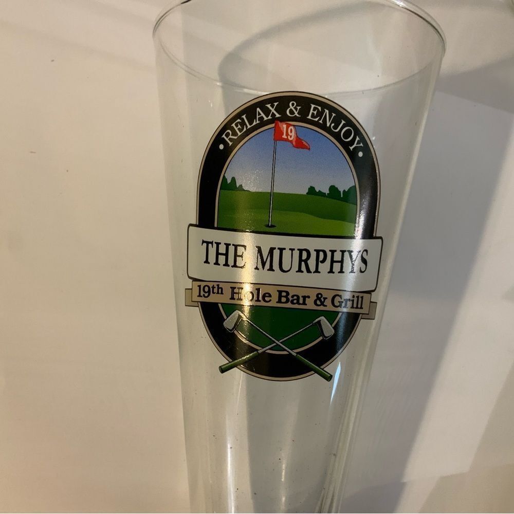 Murphy's Golf Glass Set 19th hole bar & grill relax and enjoy set of 4